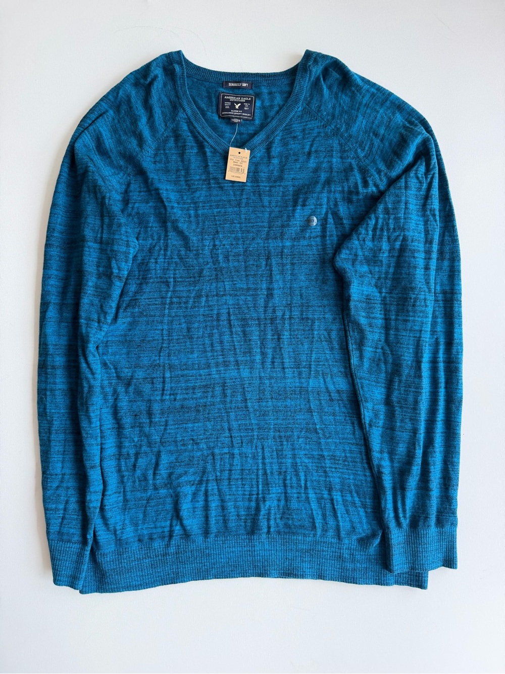 American Eagle Seriously Soft Sweater Men’s 3XL XXXL Teal Blue NWT Classic 059